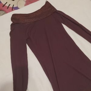 Purple Long Sleeve Cowl Dress